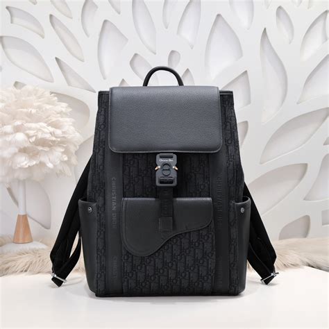 Saddle Backpack Black Grained Calfskin 